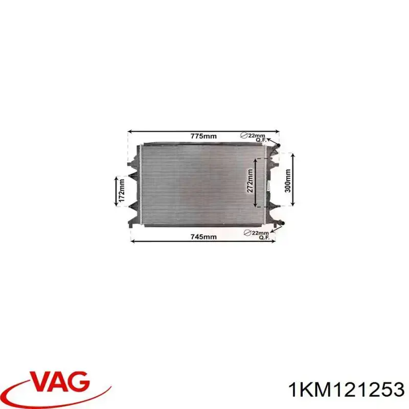 Compre 1KM121253 VAG Radiador de esfriamento de motor