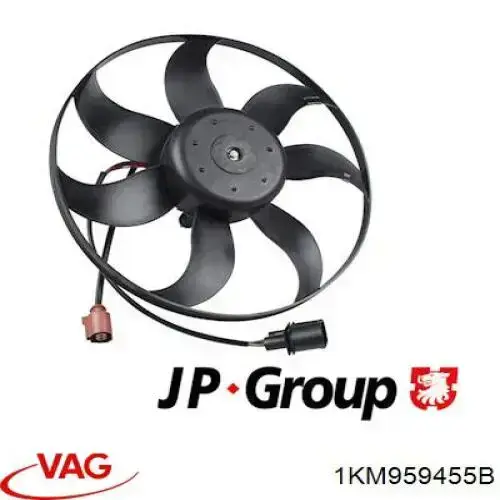 Compre 1KM959455B VAG Ventilador elétrico de esfriamento montado (motor + roda de aletas) esquerdo