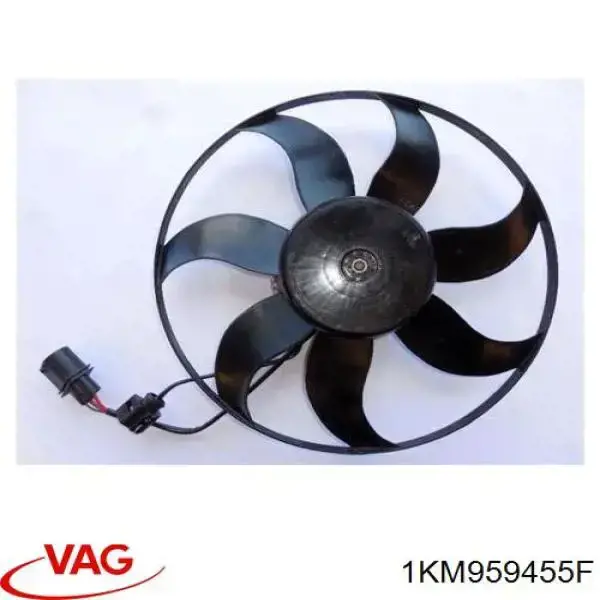 Ventilador elétrico de esfriamento montado (motor + roda de aletas) VAG 1KM959455F preço, a partir de 295,24 USD