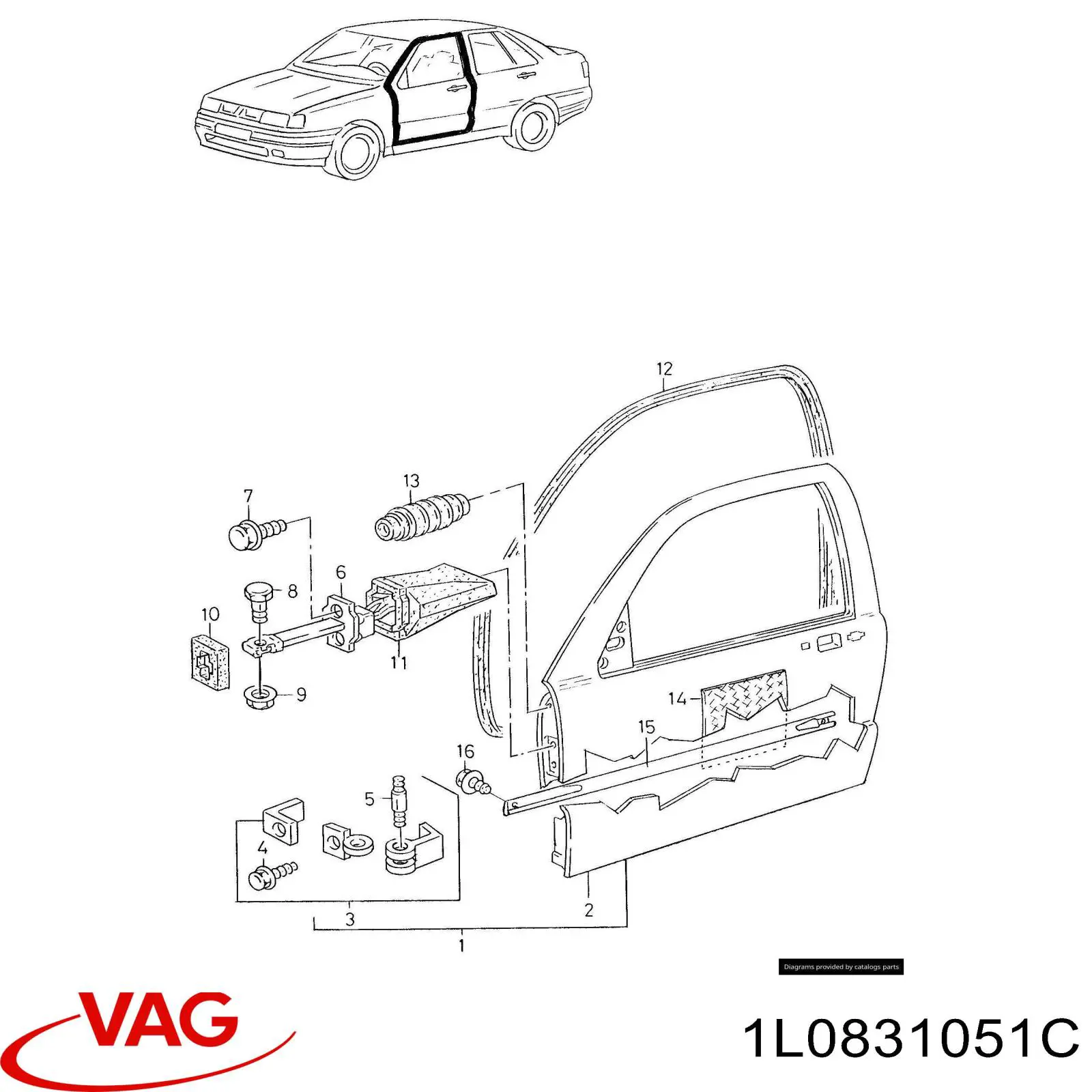Porta dianteira esquerda para Seat Toledo I 1L