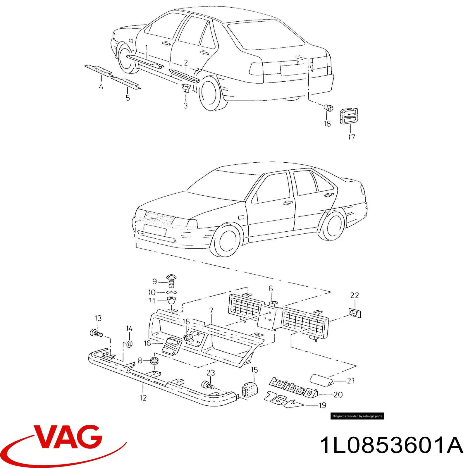 Emblema de tampa de porta-malas (emblema de firma) Seat Toledo I 1L