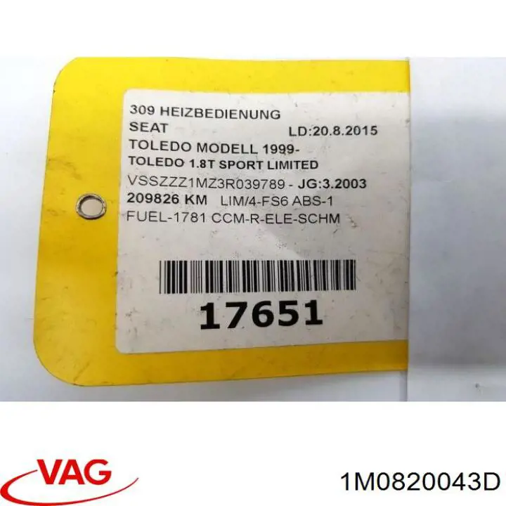 Unidade de controlo dos modos de aquecimento/condicionamento VAG 1M0820043G preço, a partir de 66,40 USD