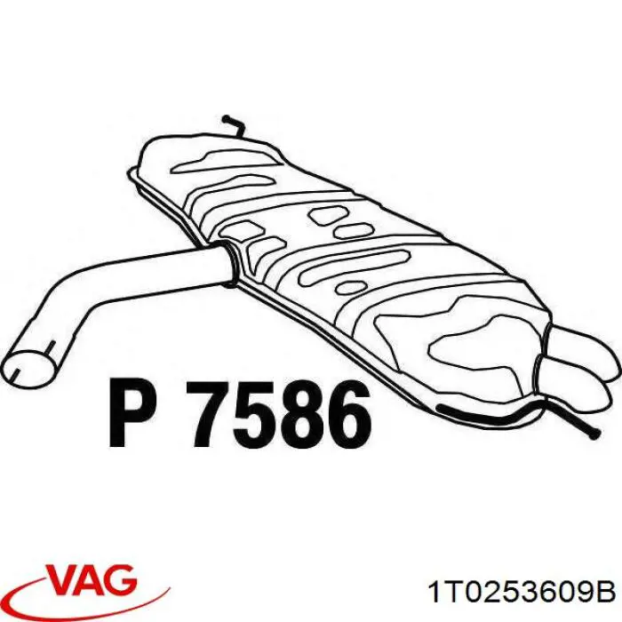 Compre 1T0253609B VAG Silenciador, parte traseira
