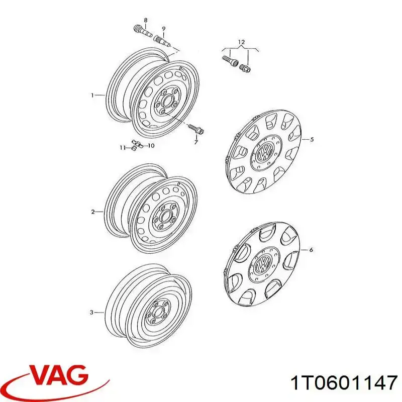 Coberta de disco de roda VAG 1T0601147RGZ preço, a partir de 56,18 USD