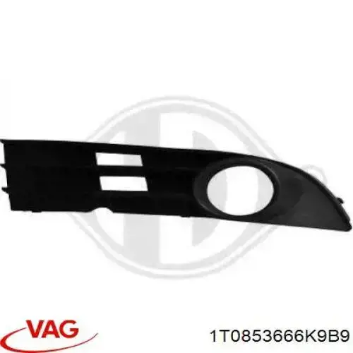 Grelha direita do pára-choque dianteiro VAG 1T0853666K9B9 preço, a partir de 36,98 USD