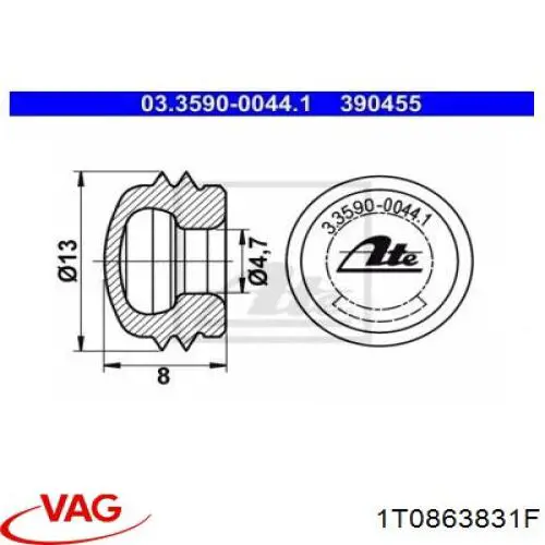 Compre 1T0863831F VAG Isolamento de ruído da capota