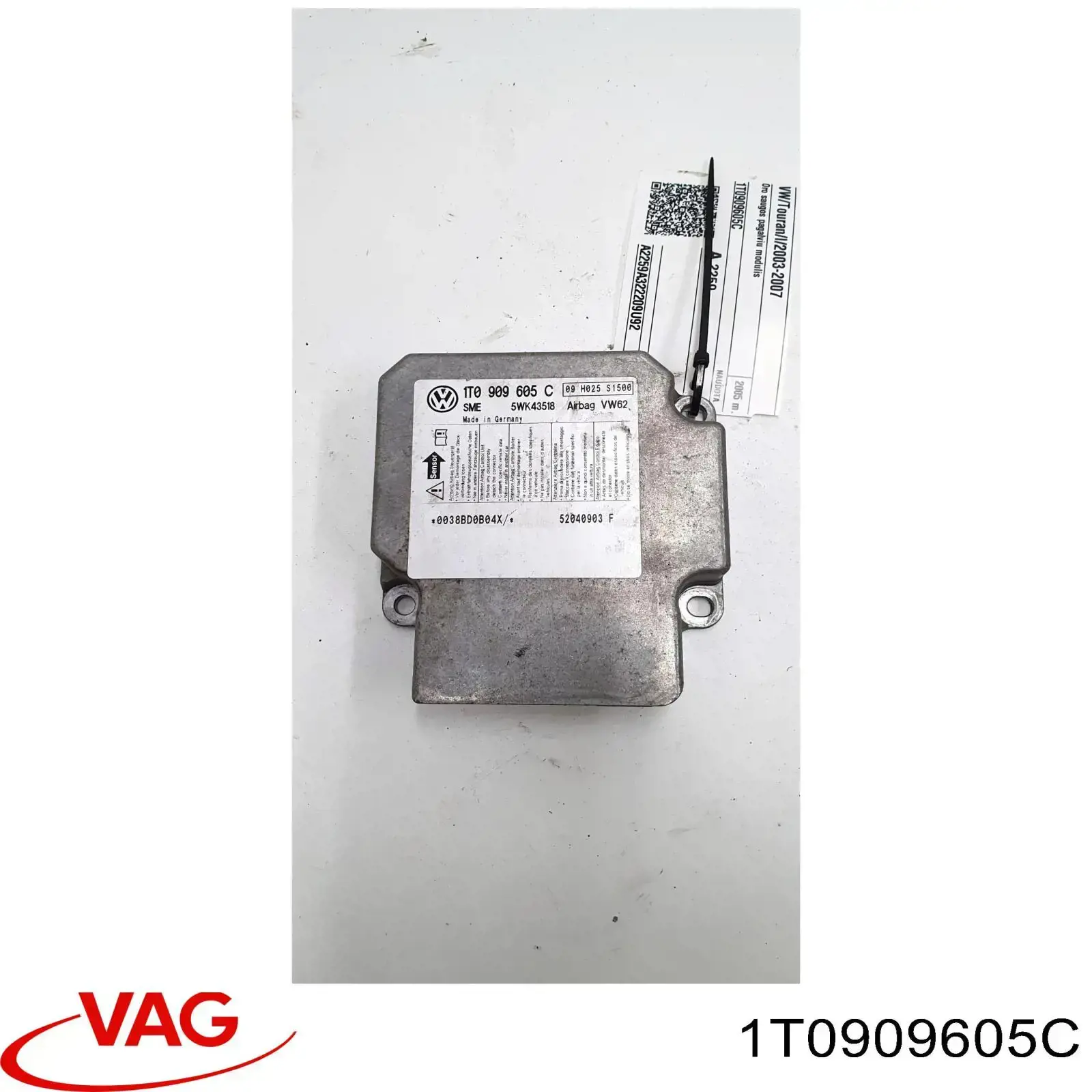 Módulo processador de controlo da bolsa de ar (Centralina eletrônica AIRBAG) VAG 1T0909605C preço, a partir de 132,80 USD