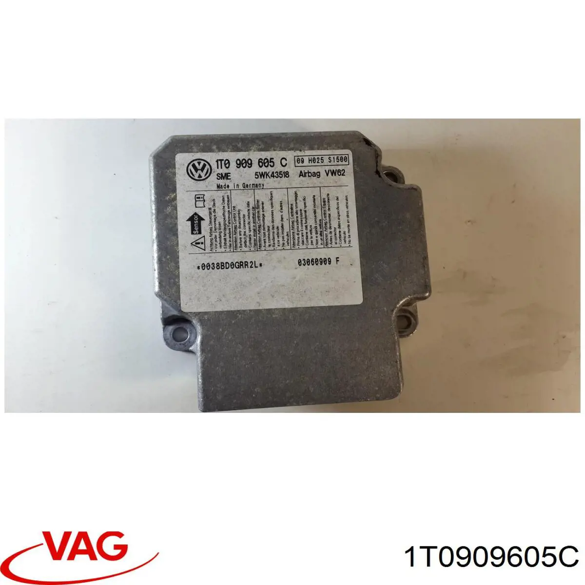 1T0909605C VAG Módulo processador de controlo da bolsa de ar (Centralina eletrônica AIRBAG)