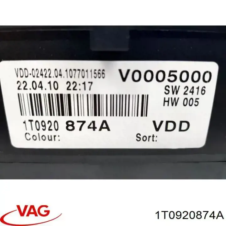 Compre 1T0920874A VAG Painel de instrumentos (quadro de instrumentos)