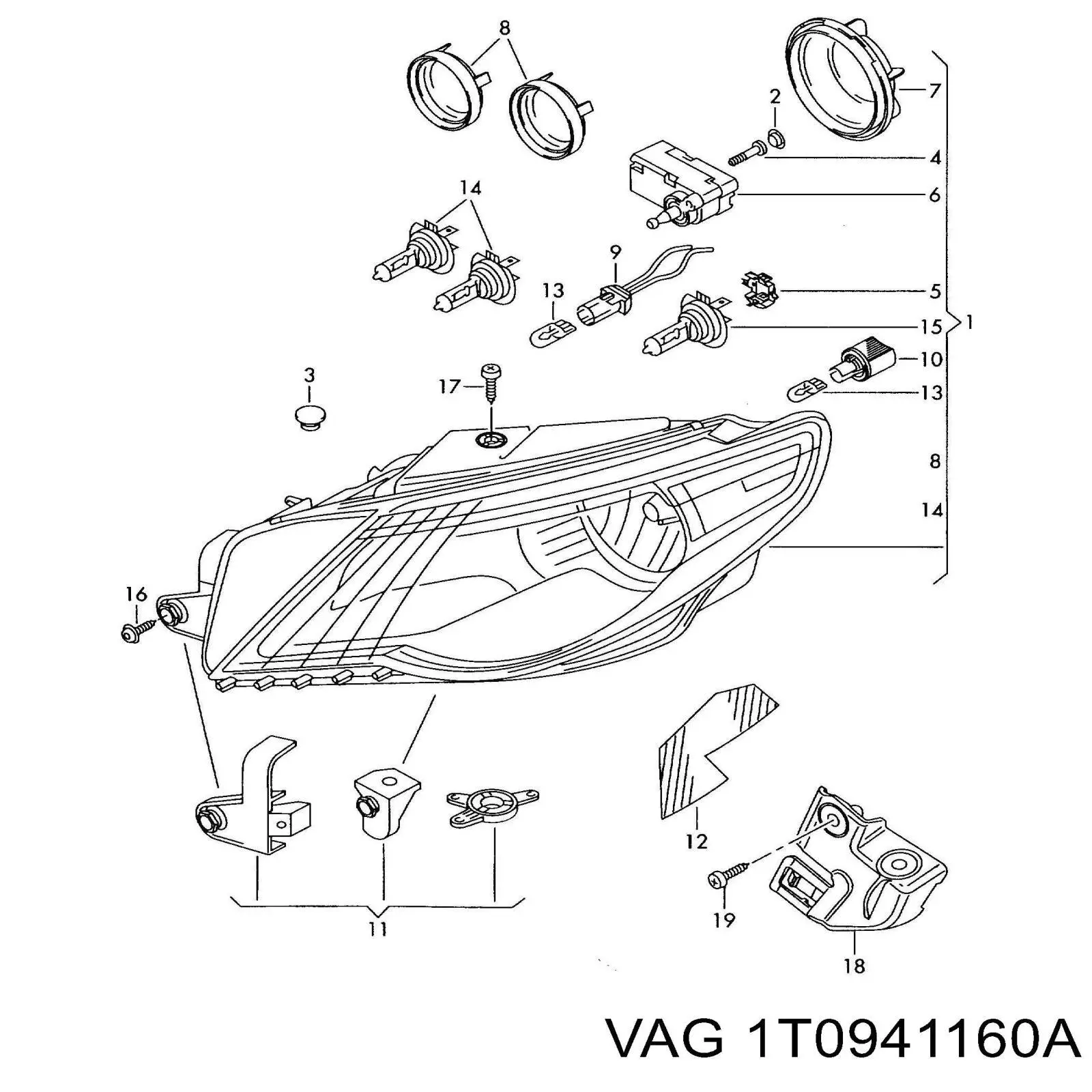  VAG 1T0941160A preço, a partir de 18,30 USD