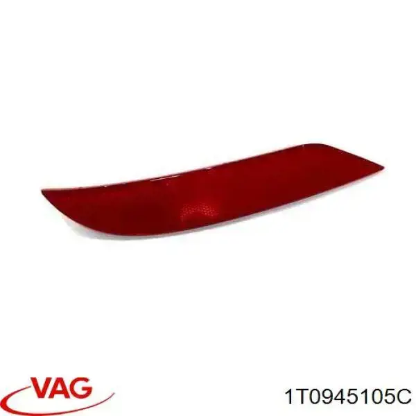 1T0945105C VAG Retrorrefletor (refletor) do pára-choque traseiro esquerdo