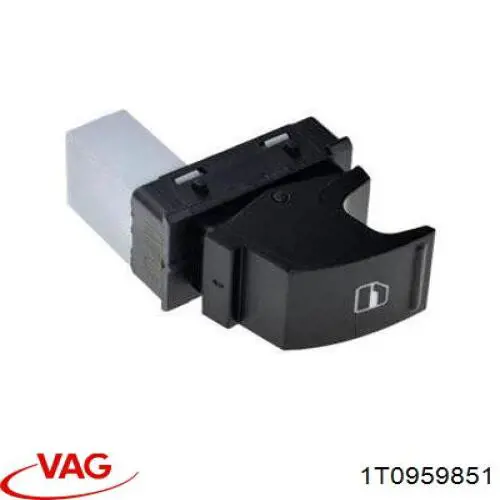 1T0959851 VAG Botão dianteiro direito de ativação de motor de acionamento de vidro