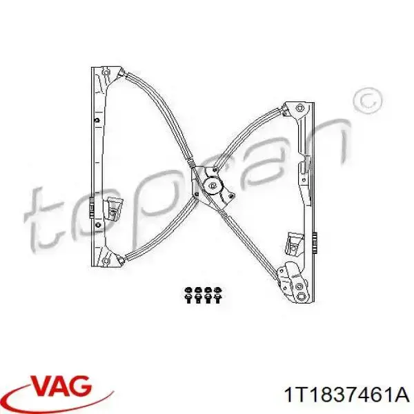 Mecanismo de acionamento de vidro da porta dianteira esquerda VAG 1T1837461A preço, a partir de 58,45 USD