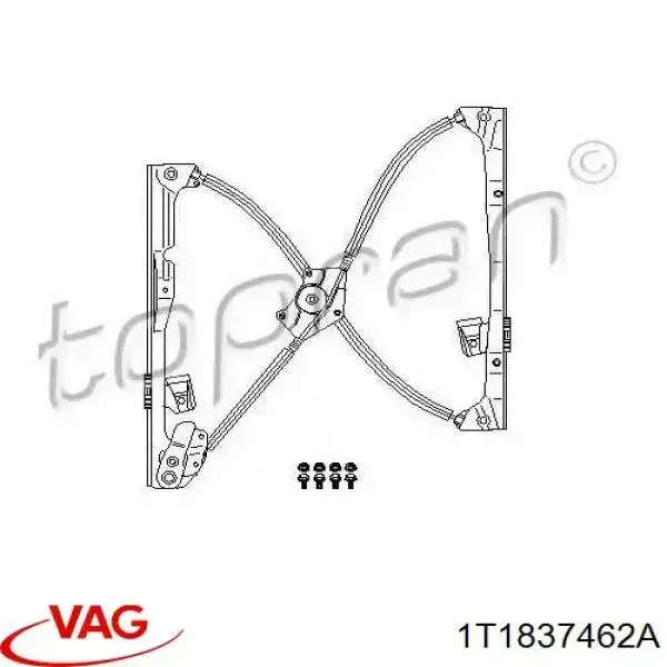 Compre 1T1837462A VAG Mecanismo de acionamento de vidro da porta dianteira direita