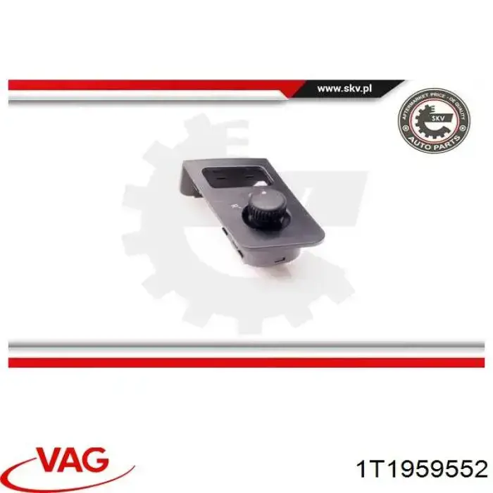 Unidade de controlo dos espelhos de retrovisão, na porta 1T1959552 VAG