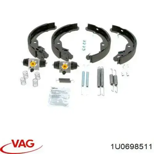 Sapatas do freio traseiras de tambor, montadas com cilindros, kit VAG 1U0698511 preço, a partir de 133,23 USD