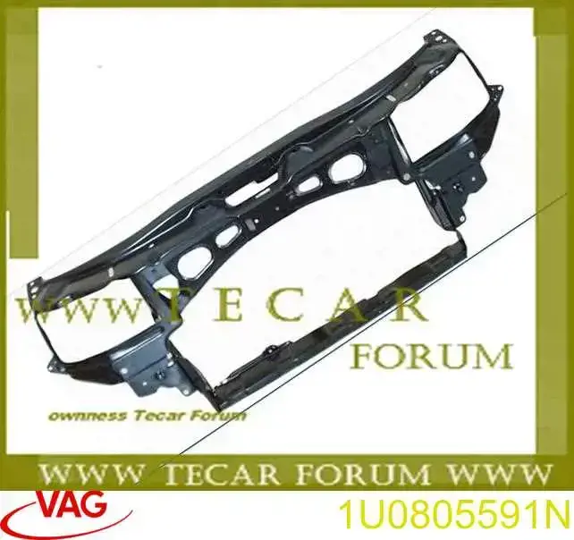 1U0805591N VAG Suporte do radiador montado (painel de montagem de fixação das luzes)