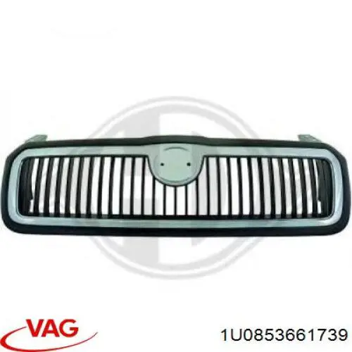 1U0853661739 VAG Placa sobreposta (carcaça) de grelha do radiador