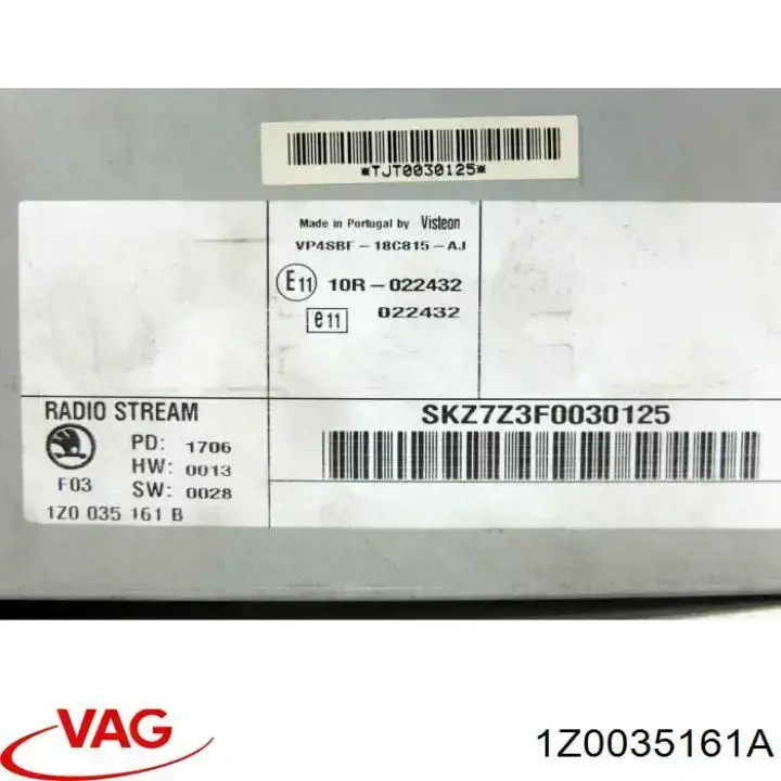 1Z0035161A VAG Aparelhagem de som (rádio AM/FM)