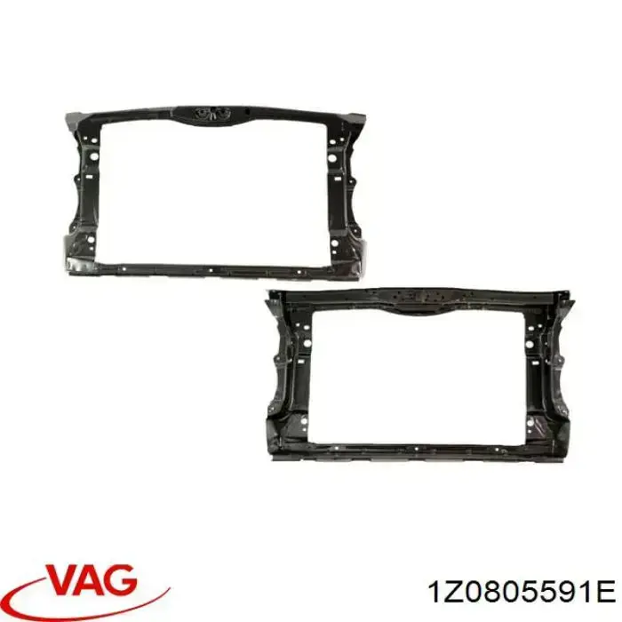 1Z0805591E VAG Suporte do radiador montado (painel de montagem de fixação das luzes)