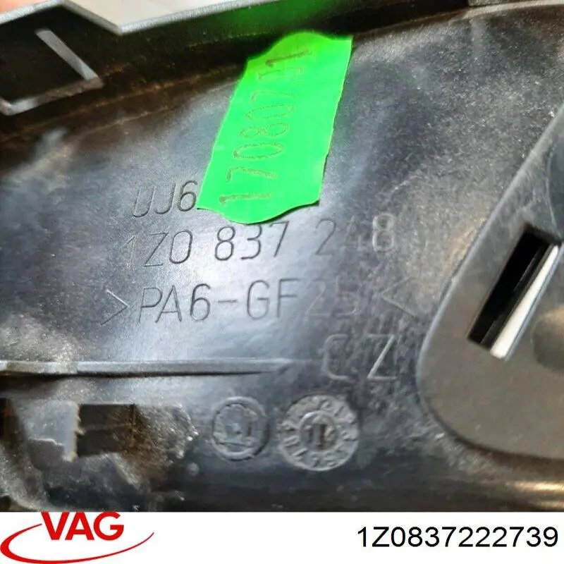 Maçaneta interna direita da porta dianteira VAG 1Z0837222739 preço, a partir de 49,37 USD