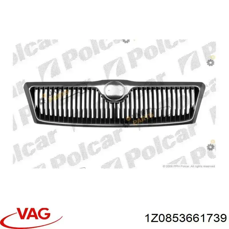 1Z0853661739 VAG Placa sobreposta (carcaça) de grelha do radiador