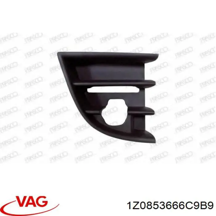 Compre 1Z0853666C9B9 VAG Grelha direita do pára-choque dianteiro