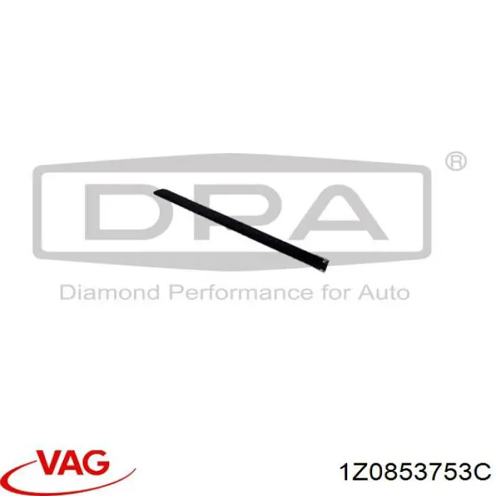 Moldura da porta traseira esquerda VAG 1Z0853753CB41 preço, a partir de 14,74 USD