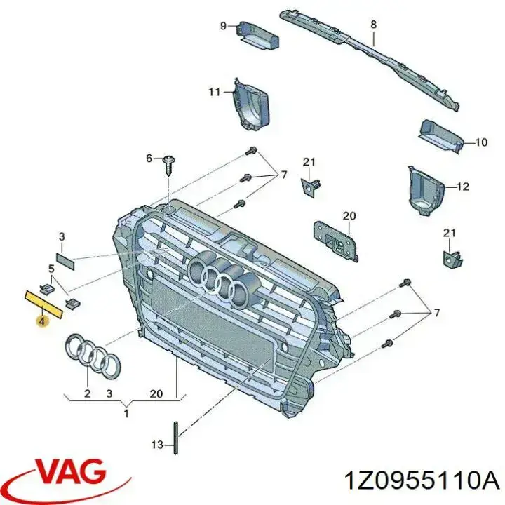 Compre 1Z0955110A VAG Placa sobreposta do injetor de fluido para lavador da luz dianteira