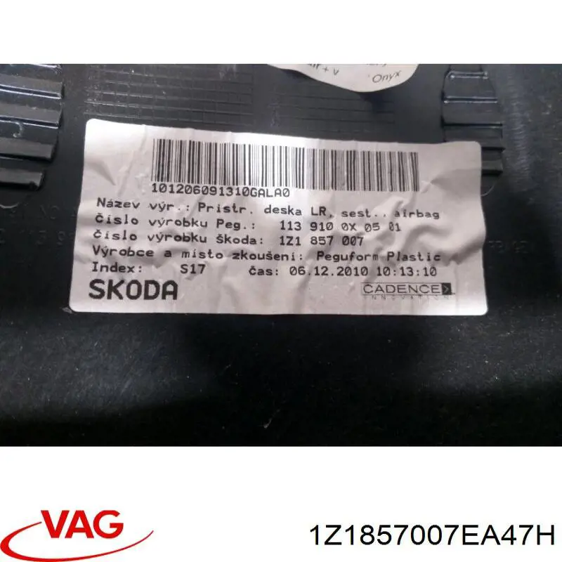 Painel de salão dianteira do "painel de instrumentos" VAG 1Z1857007EA47H preço, a partir de 1012,73 USD