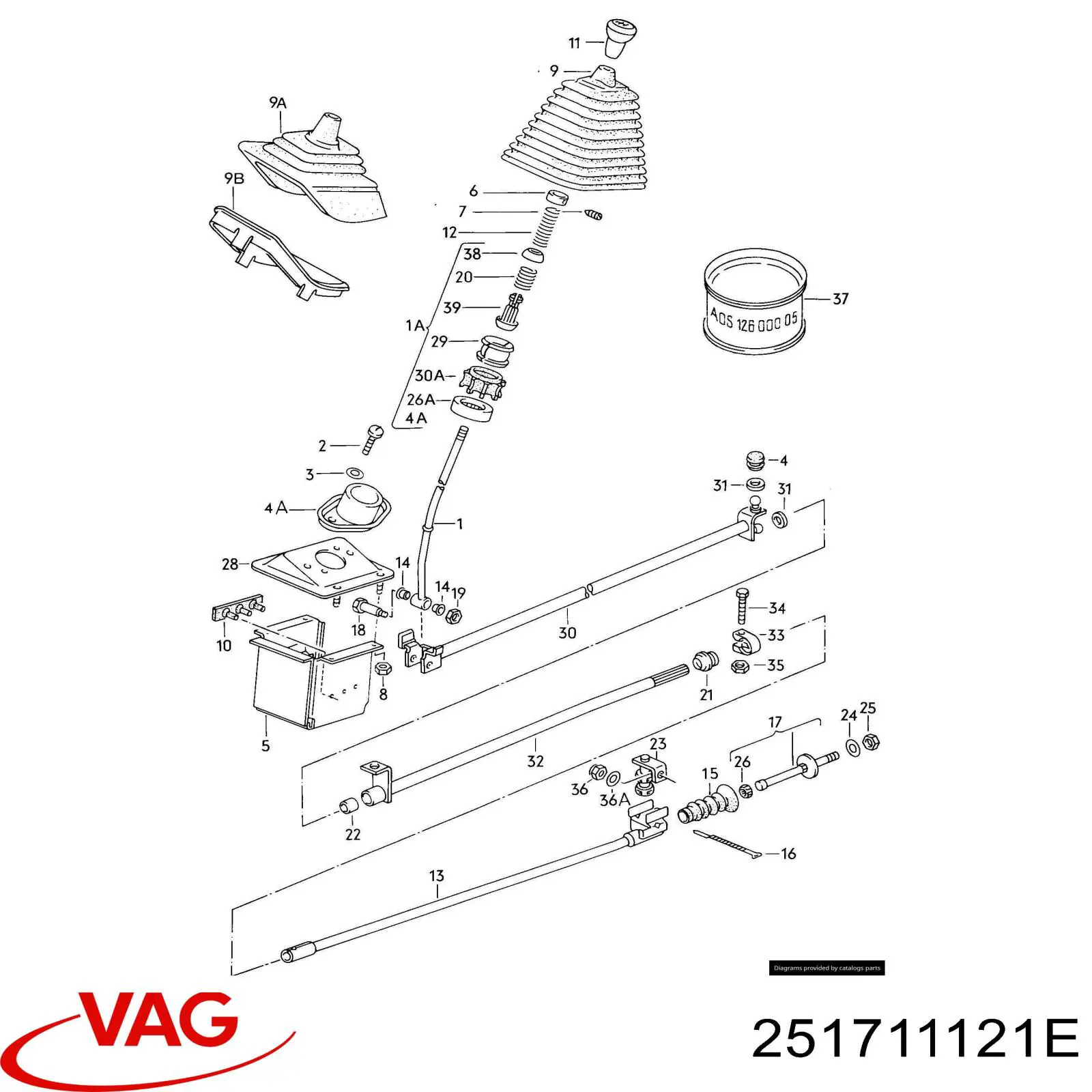 Avalanca de mudança 251711121E VAG