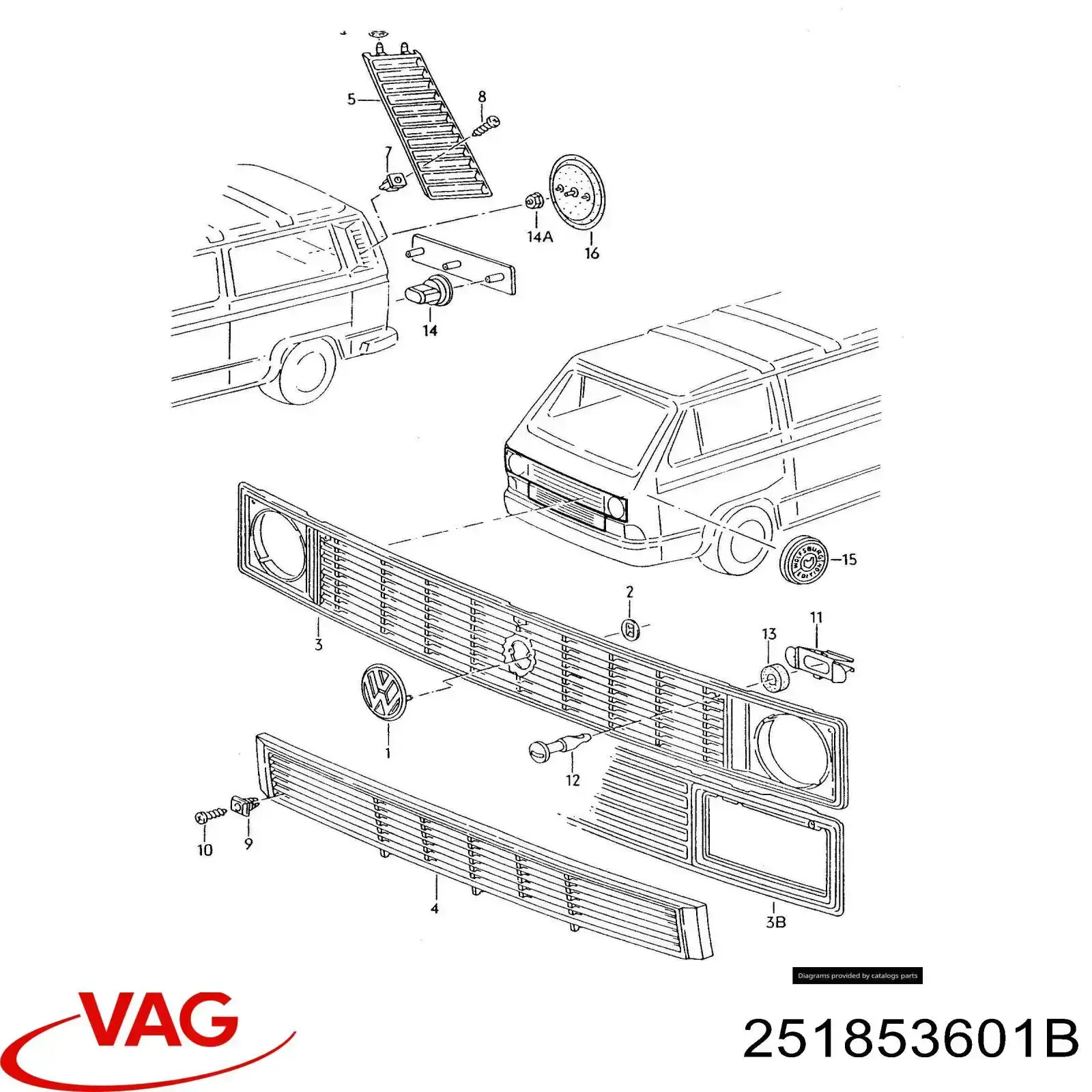 251853601B VAG Emblema de tampa de porta-malas (emblema de firma)
