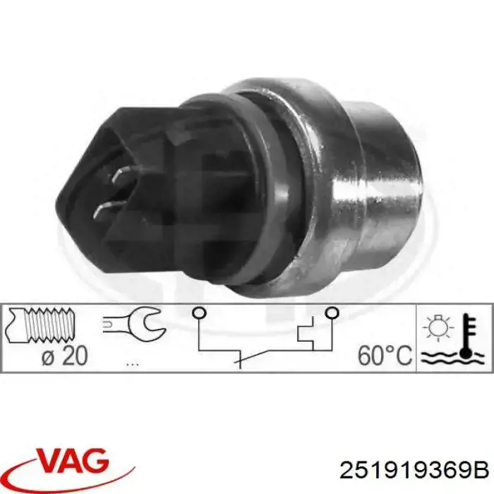 251919369B VAG Sensor de temperatura do fluido de esfriamento