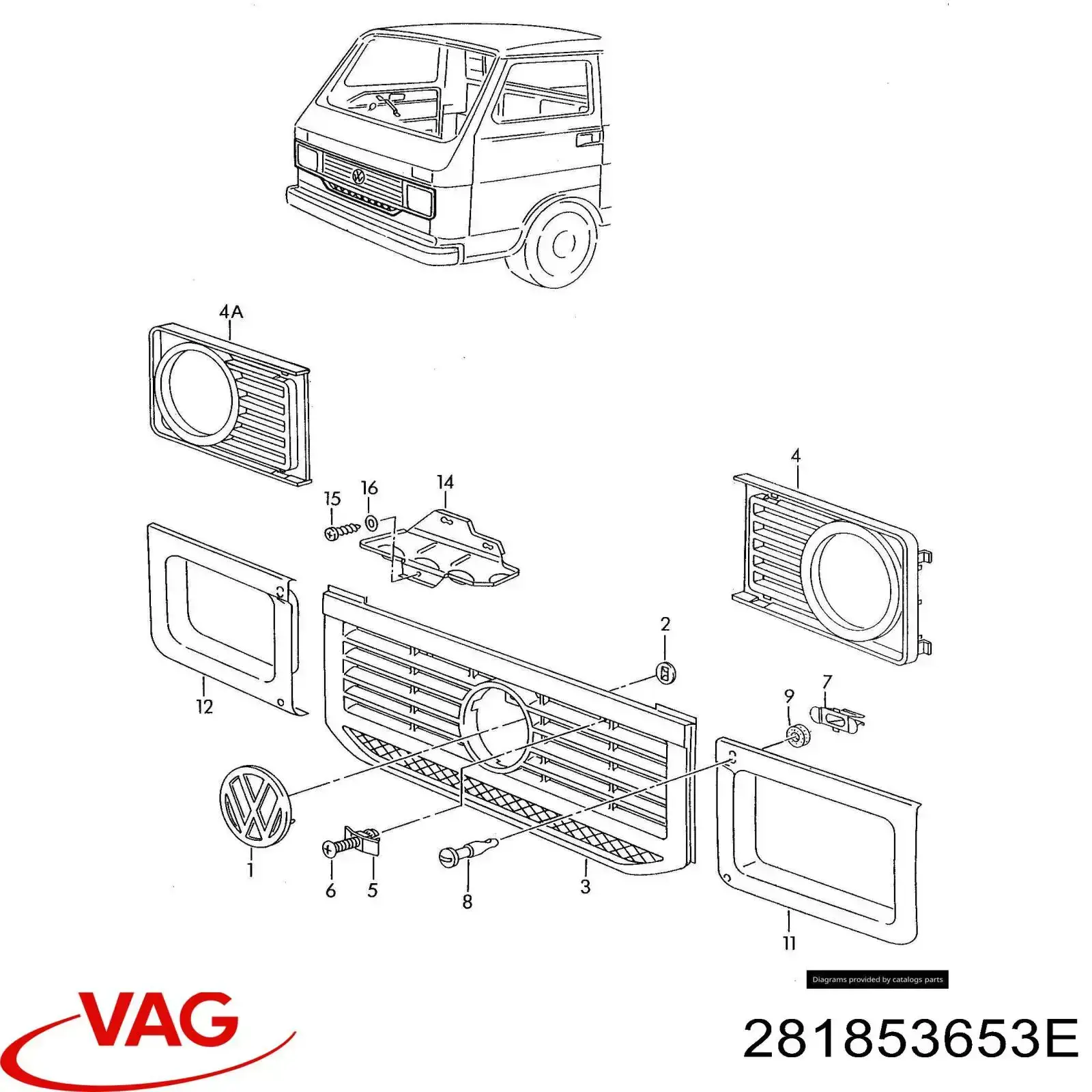 Grelha do radiador para Volkswagen LT 28-35 I 