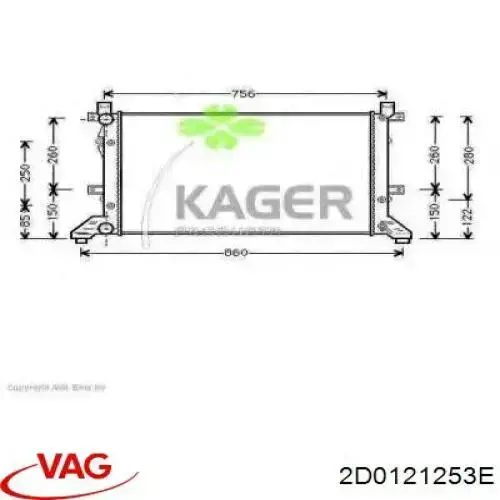 2D0121253E VAG Radiador de esfriamento de motor