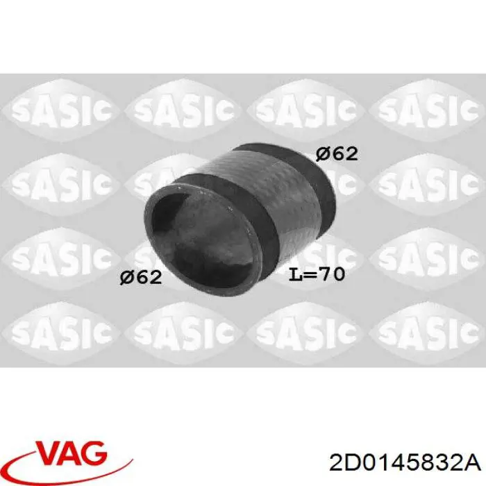Mangueira (cano derivado) de intercooler VAG 2D0145832A preço, a partir de 10,00 USD