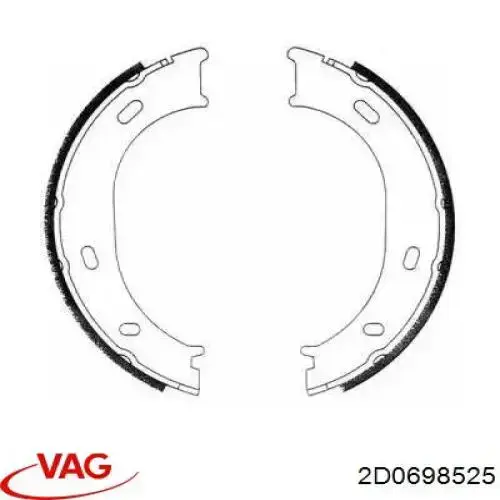 2D0698525 VAG Sapatas do freio de estacionamento