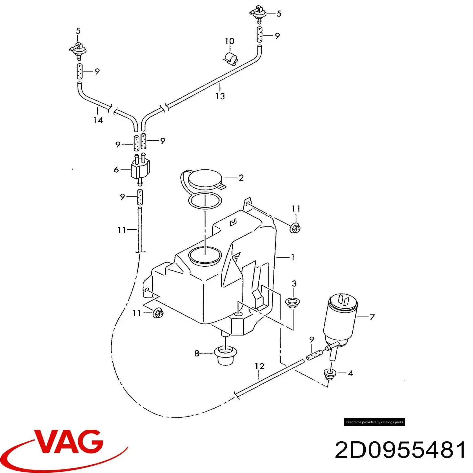 Válvula de retenção de fluido para lavador de pára-brisas VAG 2D0955481 preço, a partir de 22,17 USD