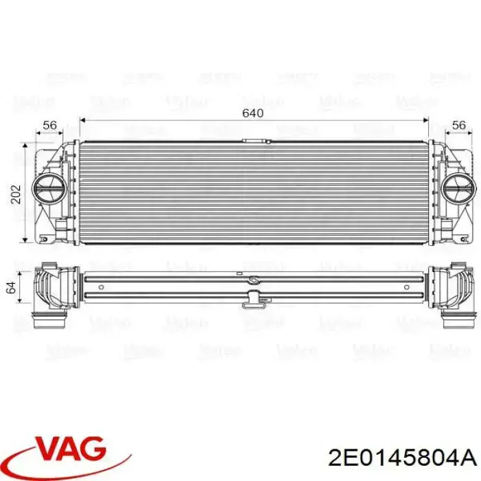 Radiador de intercooler VAG 2E0145804A preço, a partir de 120,43 USD