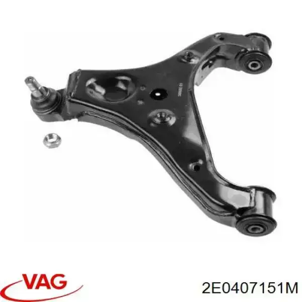 2E0407151M VAG Braço oscilante inferior esquerdo de suspensão dianteira