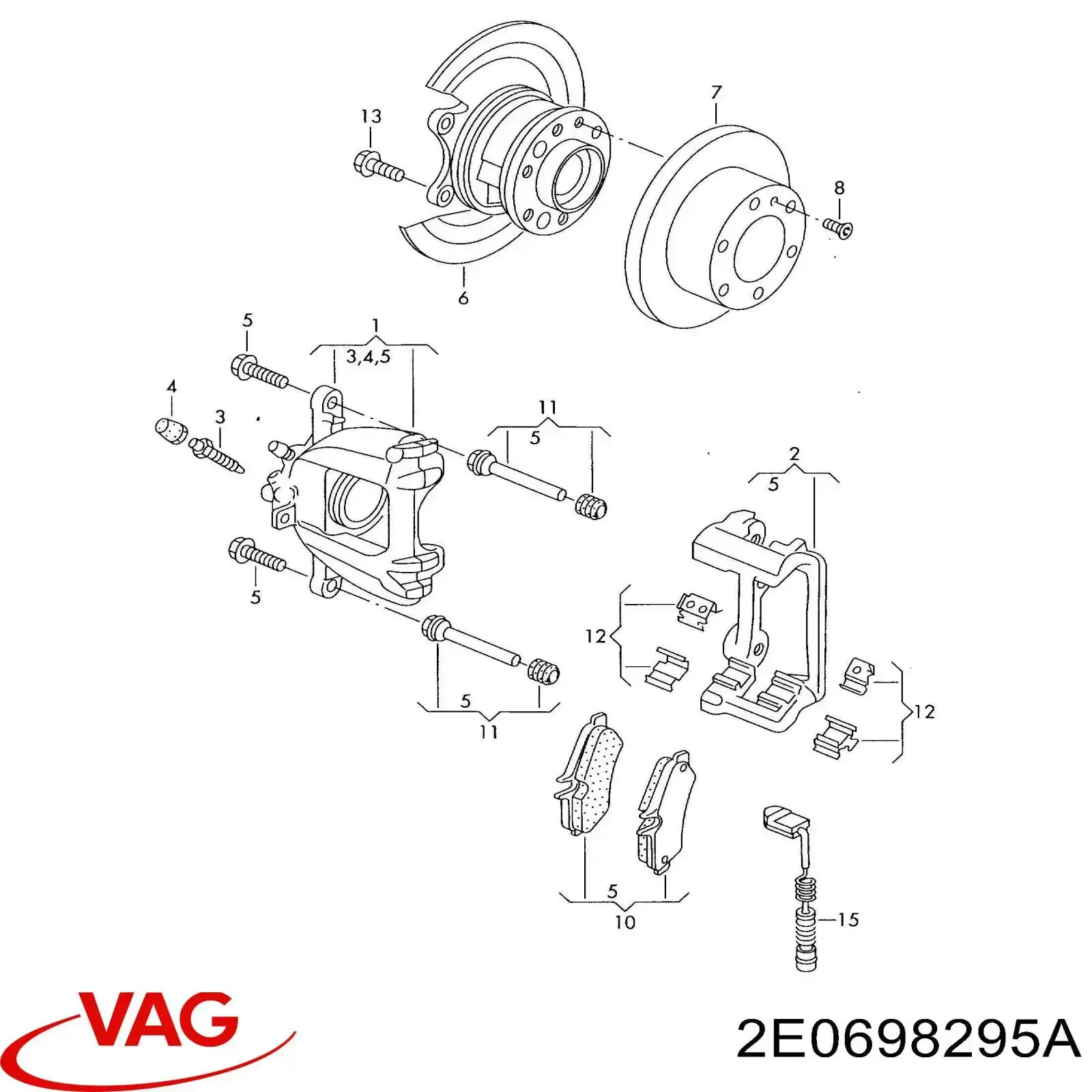 Kit de molas de fixação de sapatas de disco traseiras VAG 2E0698295A preço, a partir de 27,74 USD