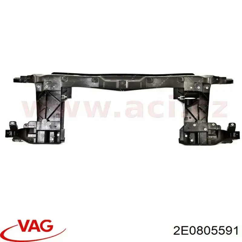 2E0805591 VAG Suporte do radiador montado (painel de montagem de fixação das luzes)