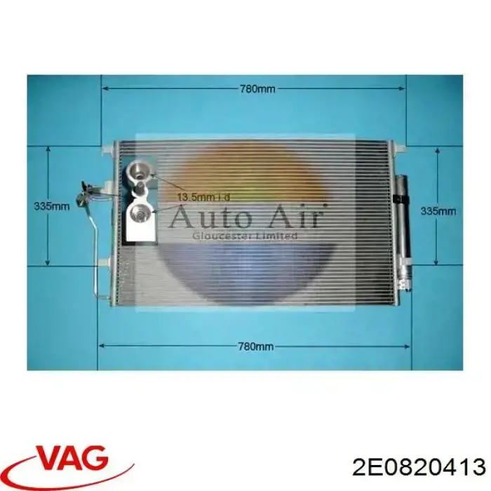 Compre 2E0820413 VAG Radiador de aparelho de ar condicionado