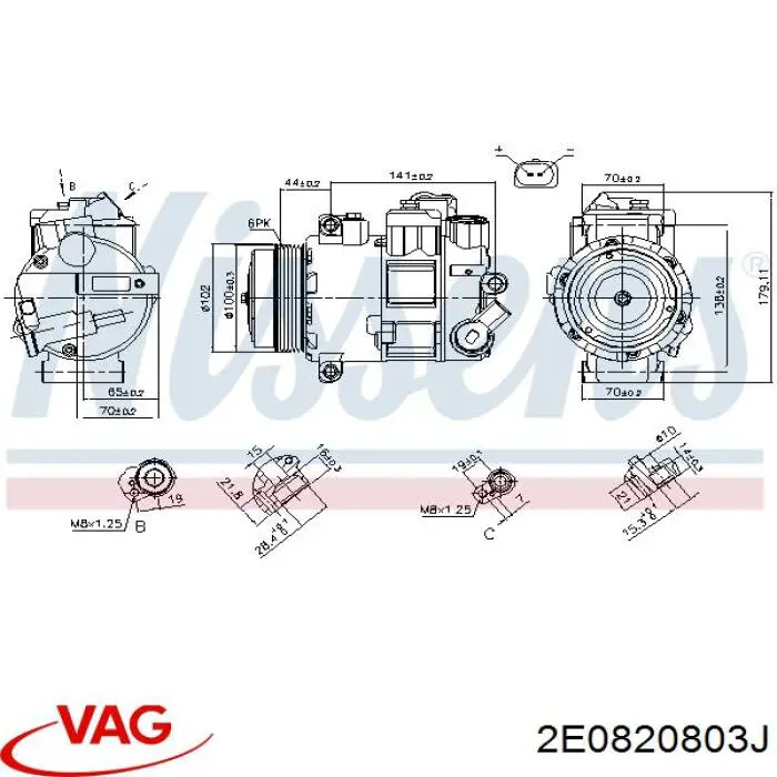2E0820803J VAG Compressor de aparelho de ar condicionado