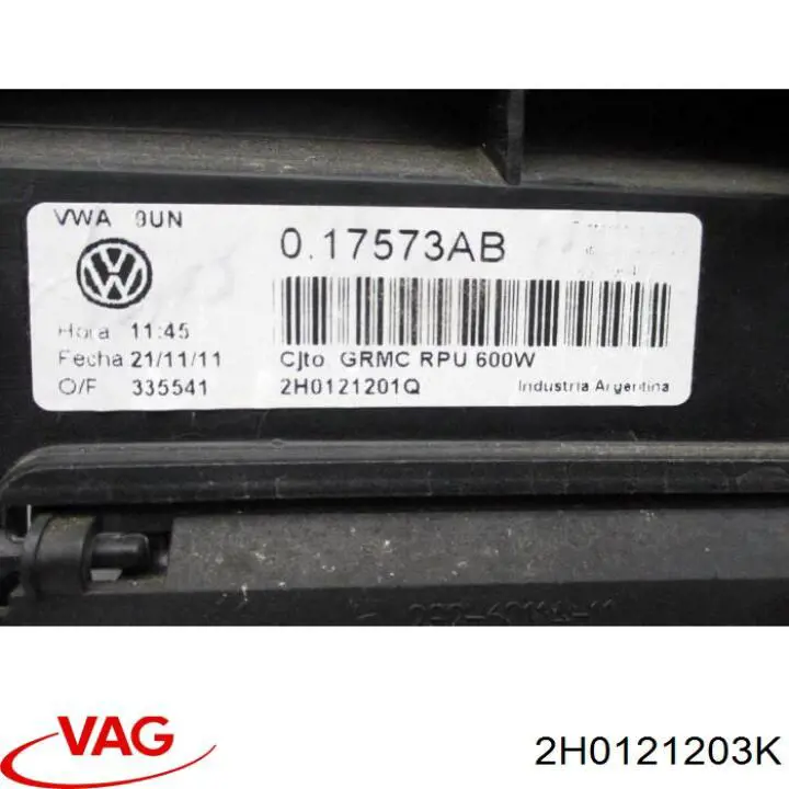 Ventilador elétrico de esfriamento montado (motor + roda de aletas) VAG 2H0121203K preço, a partir de 352,93 USD