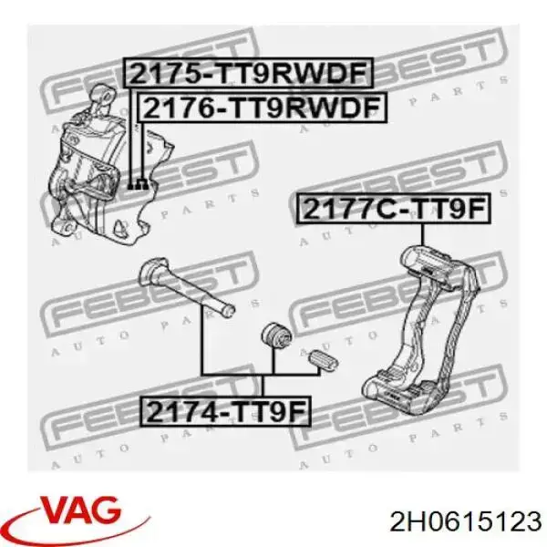Suporte do freio dianteiro esquerdo VAG 2H0615123 preço, a partir de 132,97 USD
