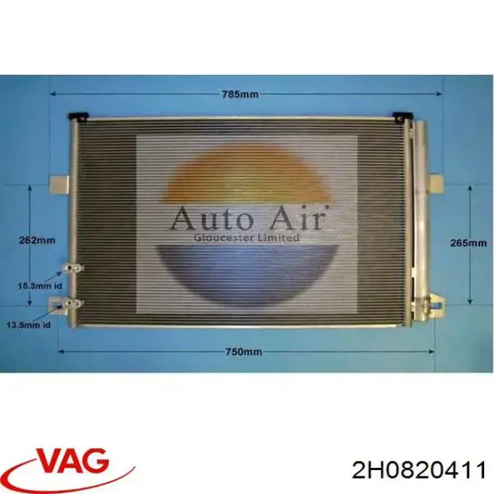 Compre 2H0820411 VAG Radiador de aparelho de ar condicionado