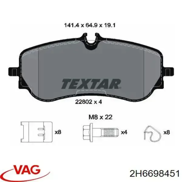 Sapatas do freio traseiras de disco VAG 2H6698451 preço, a partir de 52,77 USD