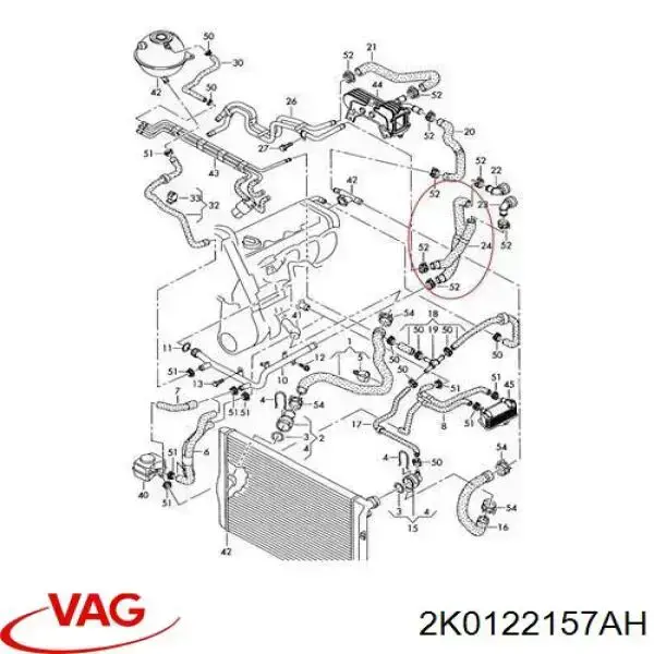 Mangueira do radiador de aquecedor (de forno), dupla VAG 2K0122157AH preço, a partir de 31,83 USD