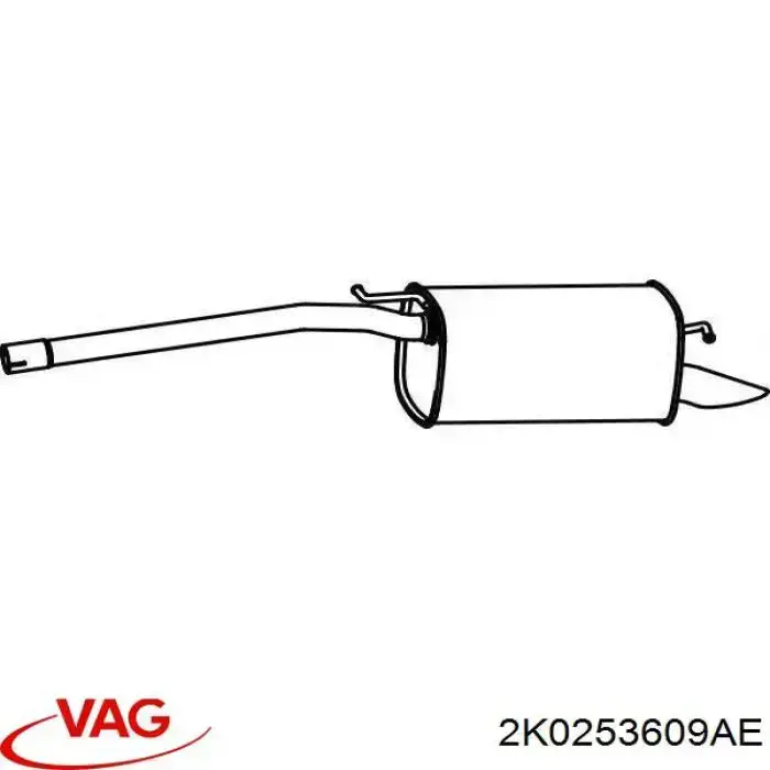 Silenciador, parte traseira VAG 2K0253609AE preço, a partir de 430,93 USD